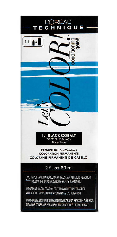 L’Oréal Technique Let's COLOR Permanent Gel Hair Color – 1.1 Black Cobalt (Deep Blue Black, Blue Base) – 2 fl oz - ANNS BEAUTY SUPPLY